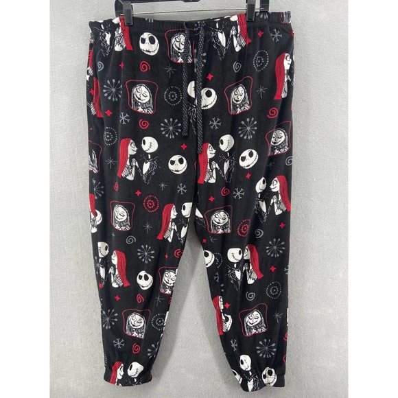 Disney The Nightmare Before Christmas Pajama Pants Womens Sz 2X Fleece Pockets - Picture 1 of 11